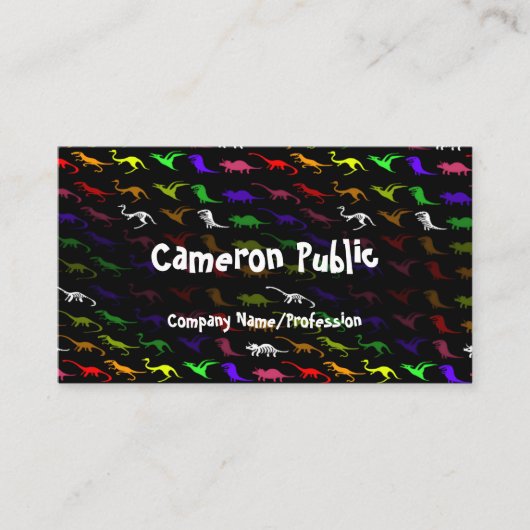 おもしろい巨大レインボー恐竜ユニーク名刺 名刺 (正面)