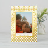 おもしろい市松模様にの写真 箔シーズンカード (立ち正面)