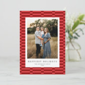 おもしろい市松模様にカスタマイズ可能なカラー1写真WARM RED シーズンカード (スタンド正面)