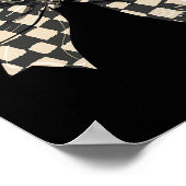 おもしろい市松模様にコケ男性へット弓レディ1 ポスター (角)