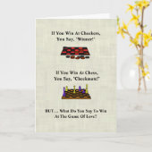 おもしろい市松模様にチェスラブゲームバレンタインのカード カード (黄色い花)