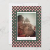 おもしろい市松模様にピンクと緑 シーズンカード (正面)