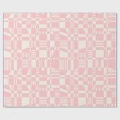 おもしろい市松模様にモダンピンク&ホワイトのラッピング紙 ラッピングペーパー (フラット)