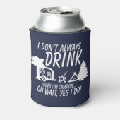 おもしろい常に飲まない待つYes私はキャンプパーティー 缶クーラー (缶裏面)