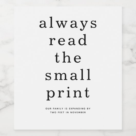 おもしろい常読に小プリント妊娠の発表 ワインラベル (シングルラベル)