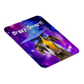 おもしろい帽子付き卒業犬 マグネット (右側)