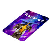 おもしろい帽子付き卒業犬 マグネット (左側)