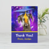 おもしろい帽子付き卒業犬 案内状 (スタンド正面)