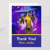 おもしろい帽子付き卒業犬 案内状 (正面/裏面)