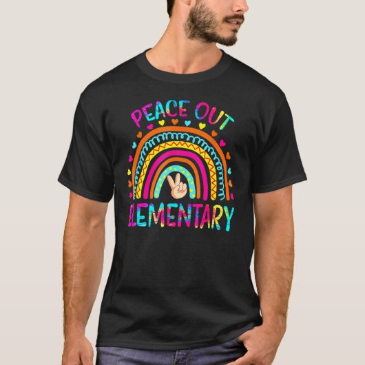 おもしろい平和アウト小学校の最後の日 Tシャツ (正面)