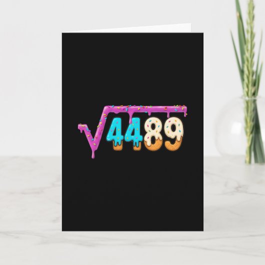おもしろい平方根4489アイスクリームドリップ数学67が面白い カード (正面)