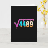 おもしろい平方根4489アイスクリームドリップ数学67が面白い カード (黄色い花)