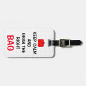 おもしろい平静を保ち、右のバッグをつかんで下さい ラゲッジタグ (正面横)