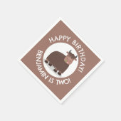 おもしろい幸せなパーソナライズされたヤクの誕生日 スタンダードカクテルナプキン (角)