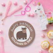おもしろい幸せなパーソナライズされたヤクの誕生日 ペーパープレート (パーティー)