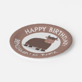 おもしろい幸せなパーソナライズされたヤクの誕生日 ペーパープレート (アングル)
