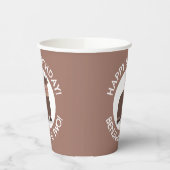 おもしろい幸せなパーソナライズされたヤクの誕生日 紙コップ (左)