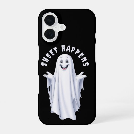 おもしろい幸せな幽霊のスマホケース iPhone 16ケース (裏面)