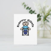 「おもしろい幸せ60th」老婦人デザイン ポストカード (スタンド正面)