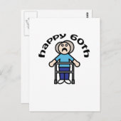 「おもしろい幸せ60th」老婦人デザイン ポストカード (正面/裏面)