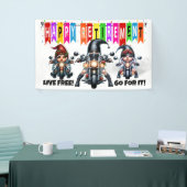 おもしろい幸福な退職 横断幕 (トレードショー)