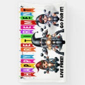 おもしろい幸福な退職 横断幕 (縦)