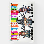 おもしろい幸福な退職 横断幕 (縦)