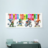 おもしろい幸福な退職 横断幕 (トレードショー)