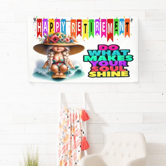 おもしろい幸福な退職 横断幕 (インサイチュ)