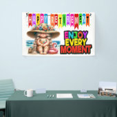 おもしろい幸福な退職 横断幕 (トレードショー)