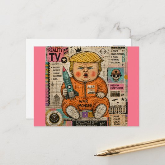 おもしろい幼児大統領 ポストカード (正面/裏面インサイチュ)