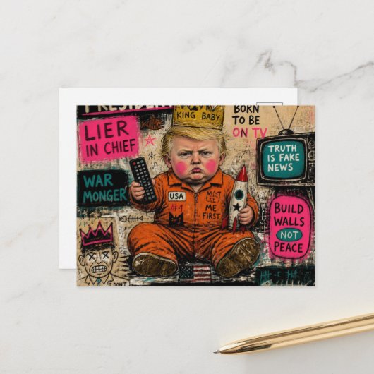 おもしろい幼児大統領 ポストカード (正面/裏面インサイチュ)