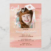 おもしろい幼稚園フォトマガジンカバーグラードパーティー 箔招待状 (裏面)