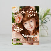 おもしろい幼稚園フォトマガジンカバーグラードパーティー 箔招待状 (立ち正面)