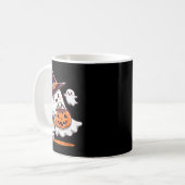 おもしろい幽霊が歩く犬 怖い季節 ハロウィン コーヒーマグカップ (正面左)