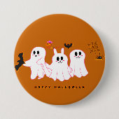 おもしろい幽霊たち、写真を撮るボタン 缶バッジ (正面)