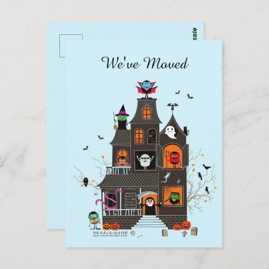 おもしろい幽霊のよく出る不気味住所 ポストカード (正面/裏面)