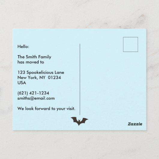 おもしろい幽霊のよく出る不気味住所 ポストカード (裏面)