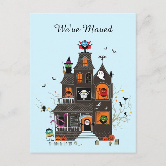 おもしろい幽霊のよく出る不気味住所 ポストカード (正面)