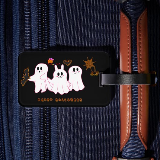 おもしろい幽霊の写真 |荷物タグ ラゲッジタグ (裏面インサイチュ2)