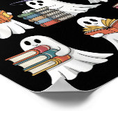 おもしろい幽霊の本を読む学校の先生のハロウィン ポスター (角)