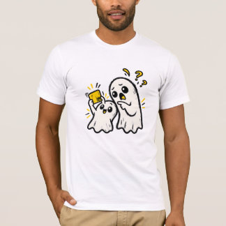 おもしろい幽霊の自撮り - かわいいホラーな落書きのキャラクター Tシャツ