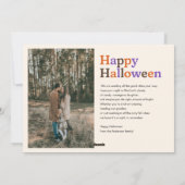 おもしろい幽霊はシーツなんか気にしないハロウィーン写真 シーズンカード (裏面)