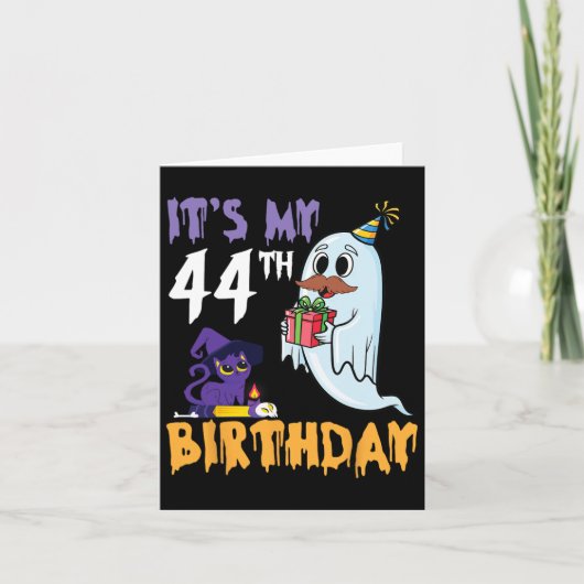 おもしろい幽霊イッツマイ44誕生日ハローウィンパーティ カード (正面)