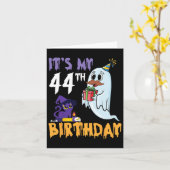 おもしろい幽霊イッツマイ44誕生日ハローウィンパーティ カード (黄色い花)