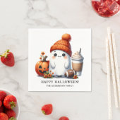 おもしろい幽霊サッカーテーマハッピーハローウィン スタンダードカクテルナプキン (インサイチュ)