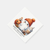 おもしろい幽霊サッカーテーマハッピーハローウィン スタンダードカクテルナプキン (角)