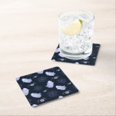 おもしろい幽霊スパイダーハロウィンパターン。 スクエアペーパーコースター (インサイチュ)