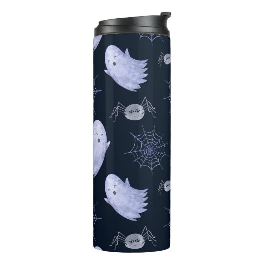 おもしろい幽霊スパイダーハロウィンパターン。 タンブラー (回転左)