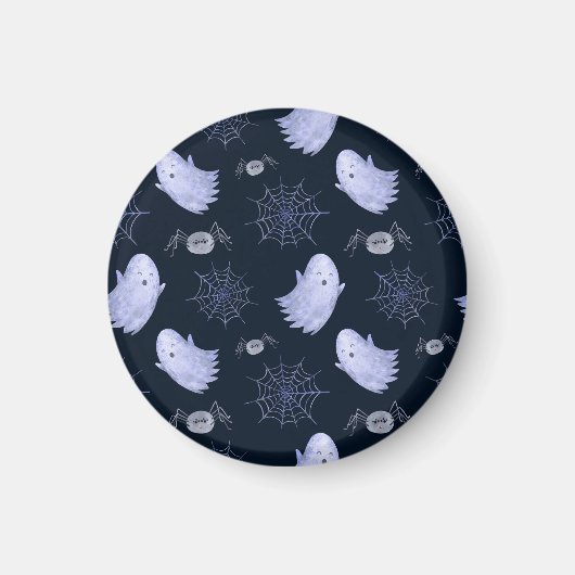 おもしろい幽霊スパイダーハロウィンパターン。 マグネット (正面)